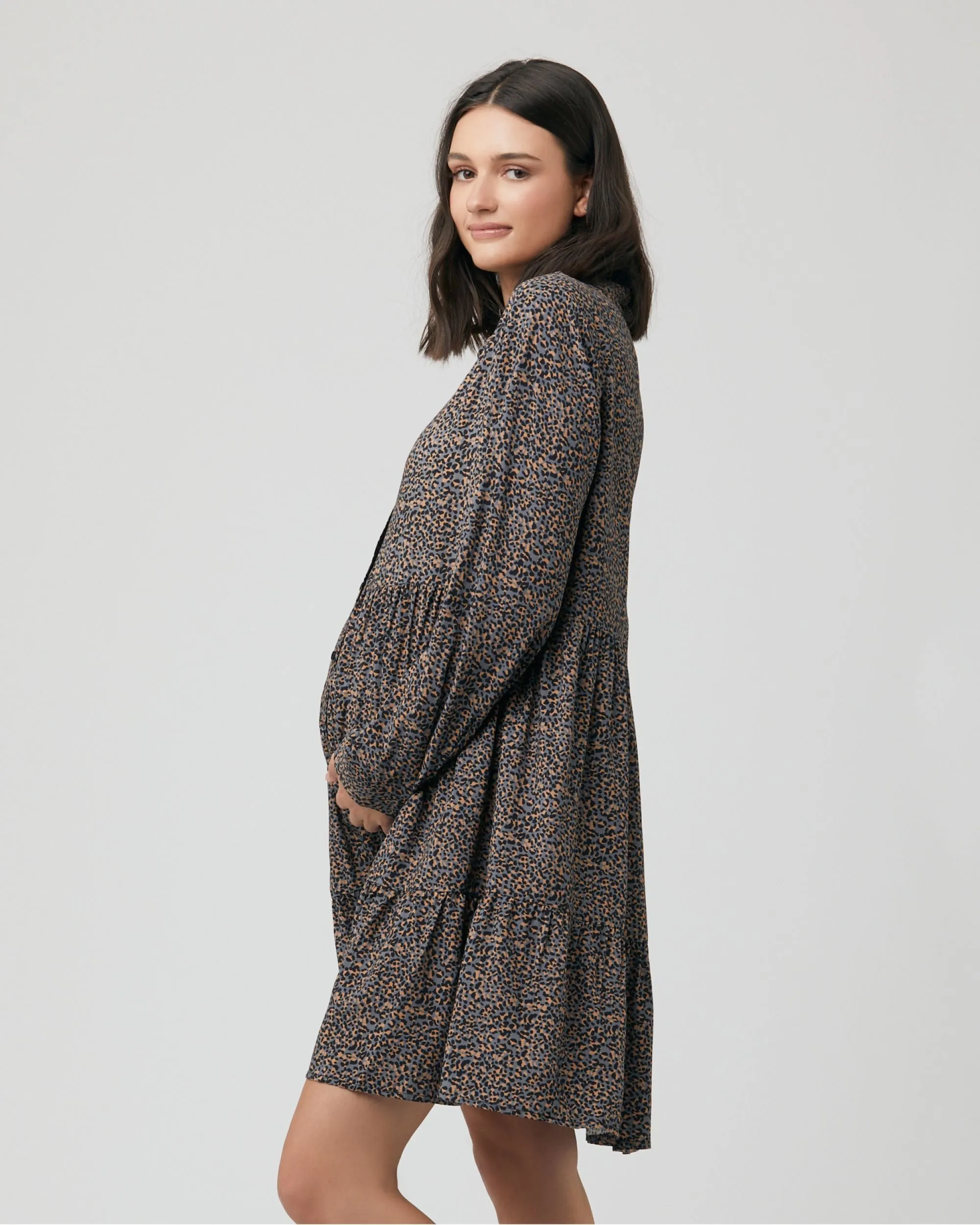 Abby Button Through Dress Slate