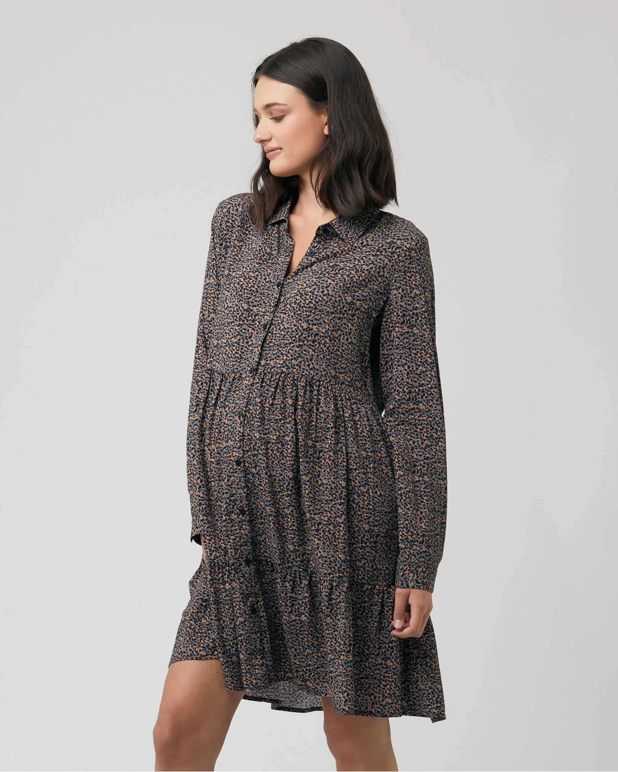 Abby Button Through Dress Slate