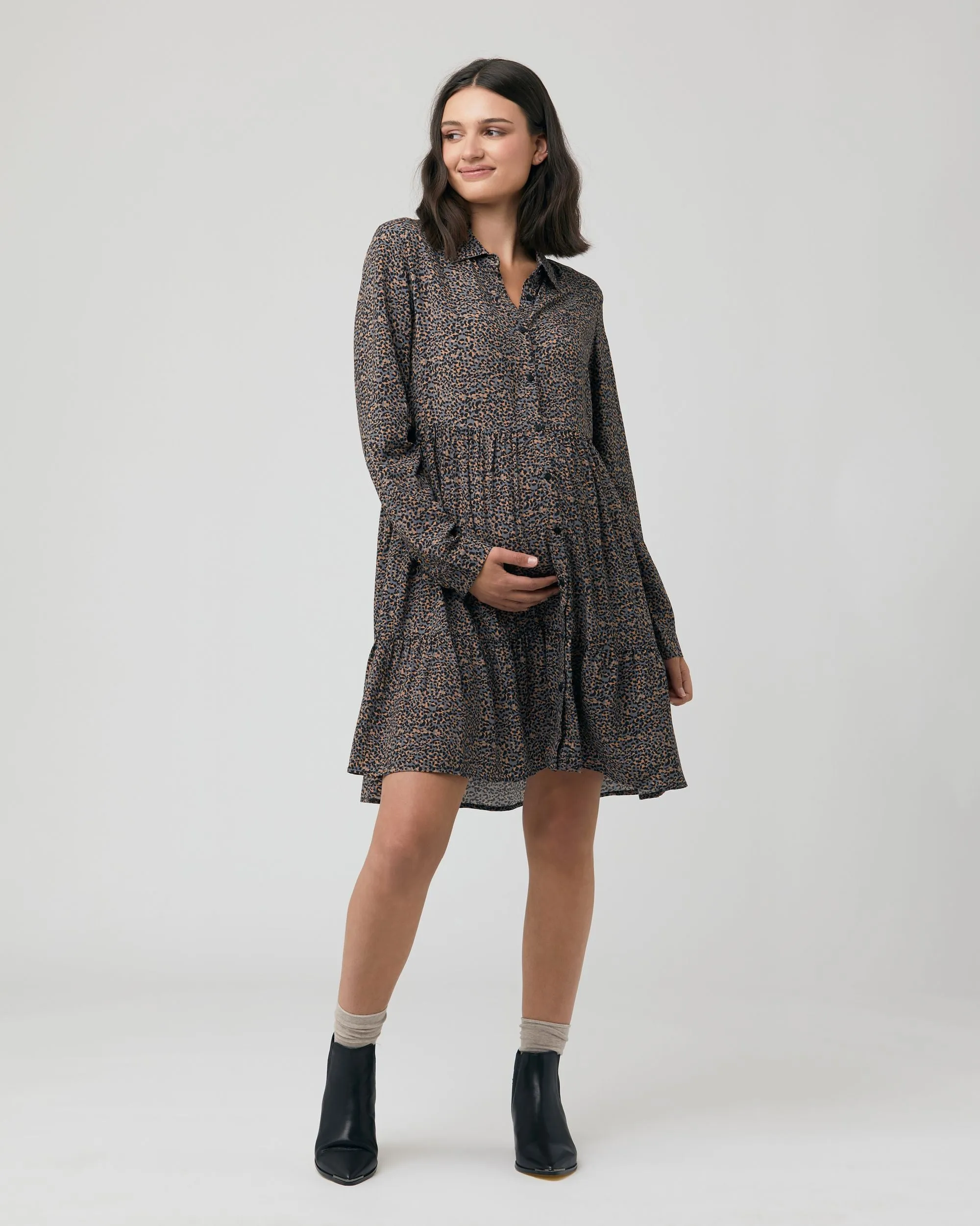 Abby Button Through Dress Slate