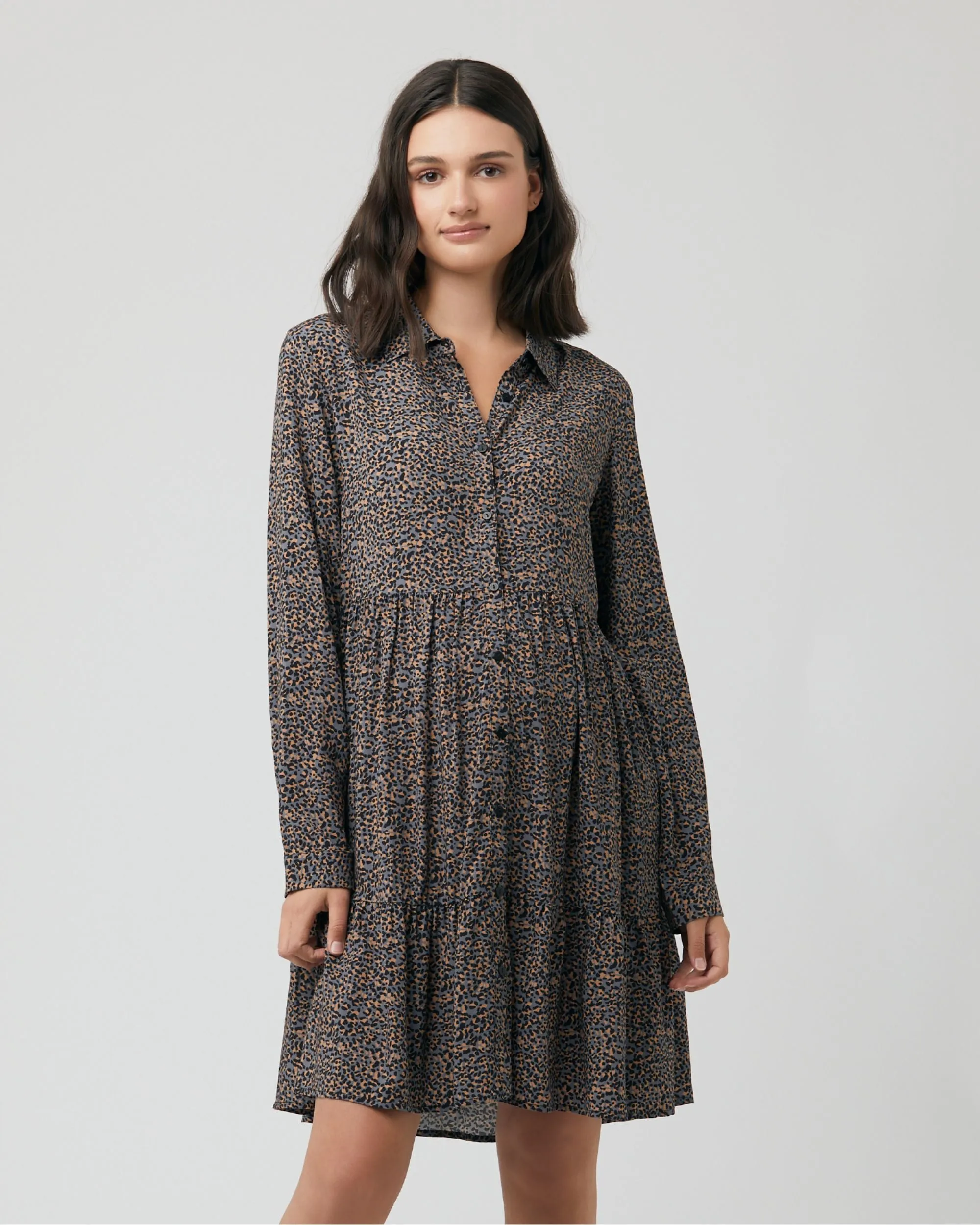 Abby Button Through Dress Slate