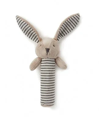 Baby Bunny Rattle Grey