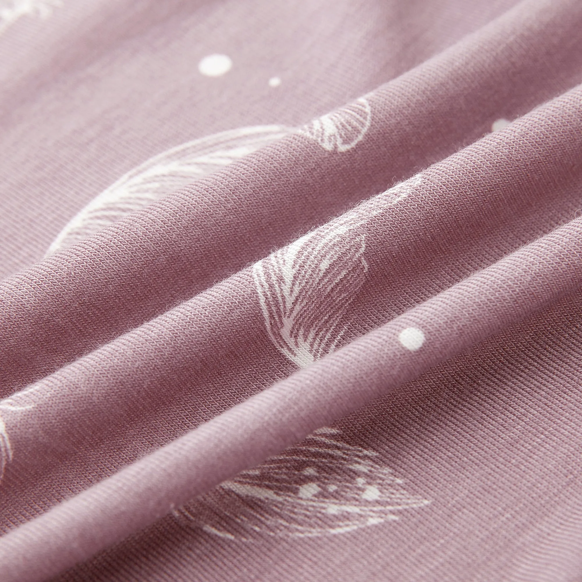 Bamboo Long Sleeve Zip Footless Baby Pajamas - Feather Mauve