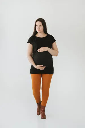 Cap Sleeve Maternity Tunic Black