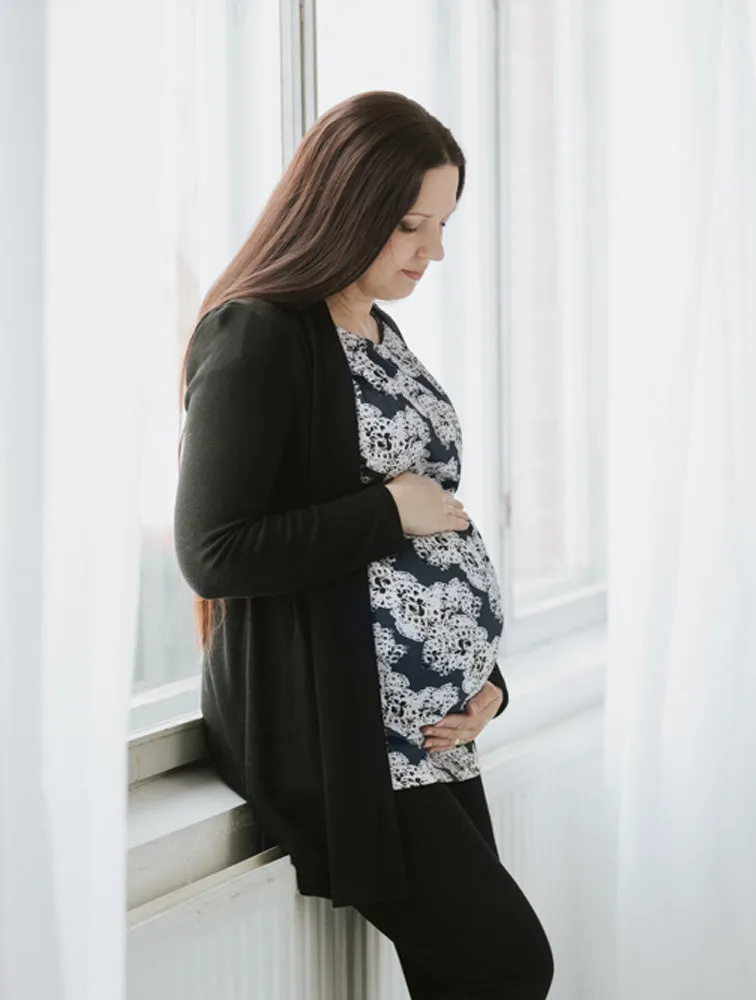 Cap Sleeve Selma Maternity Tunic Dark Blue