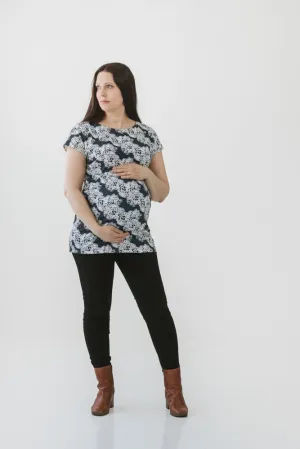 Cap Sleeve Selma Maternity Tunic Dark Blue