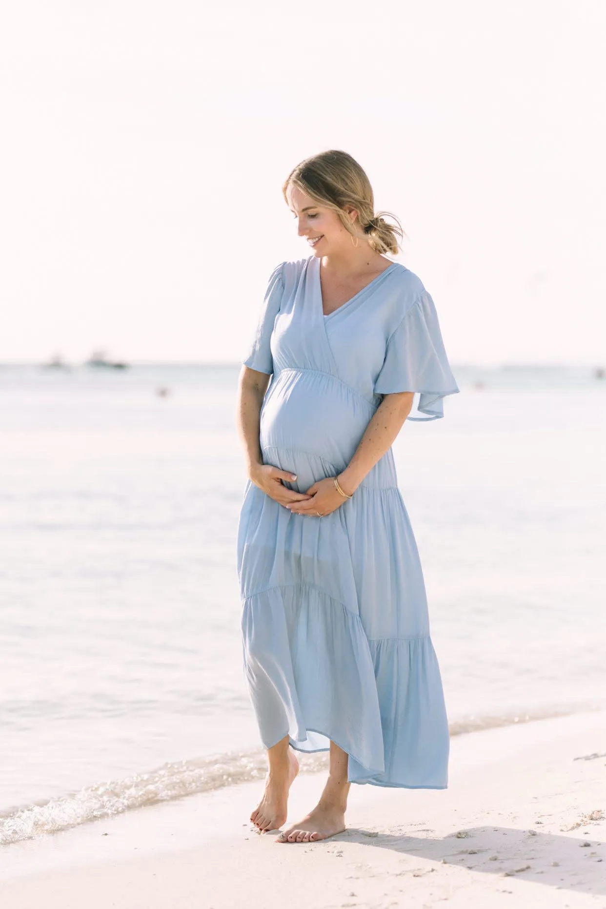 Cara Maternity Baby Blue Dress