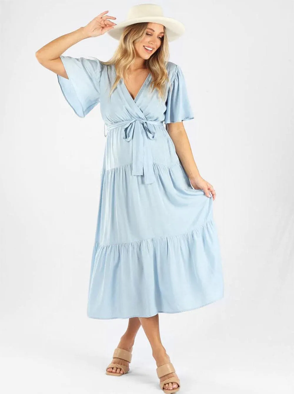 Cara Maternity Baby Blue Dress