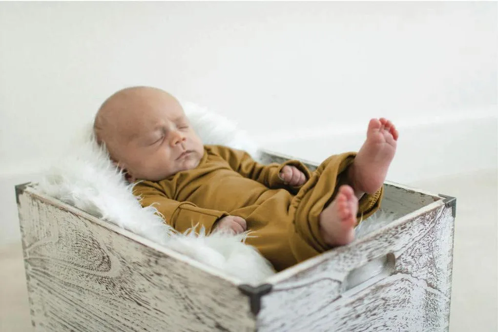 Caramel Sleeper Newborn Gown