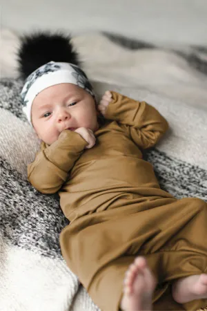 Caramel Sleeper Newborn Gown