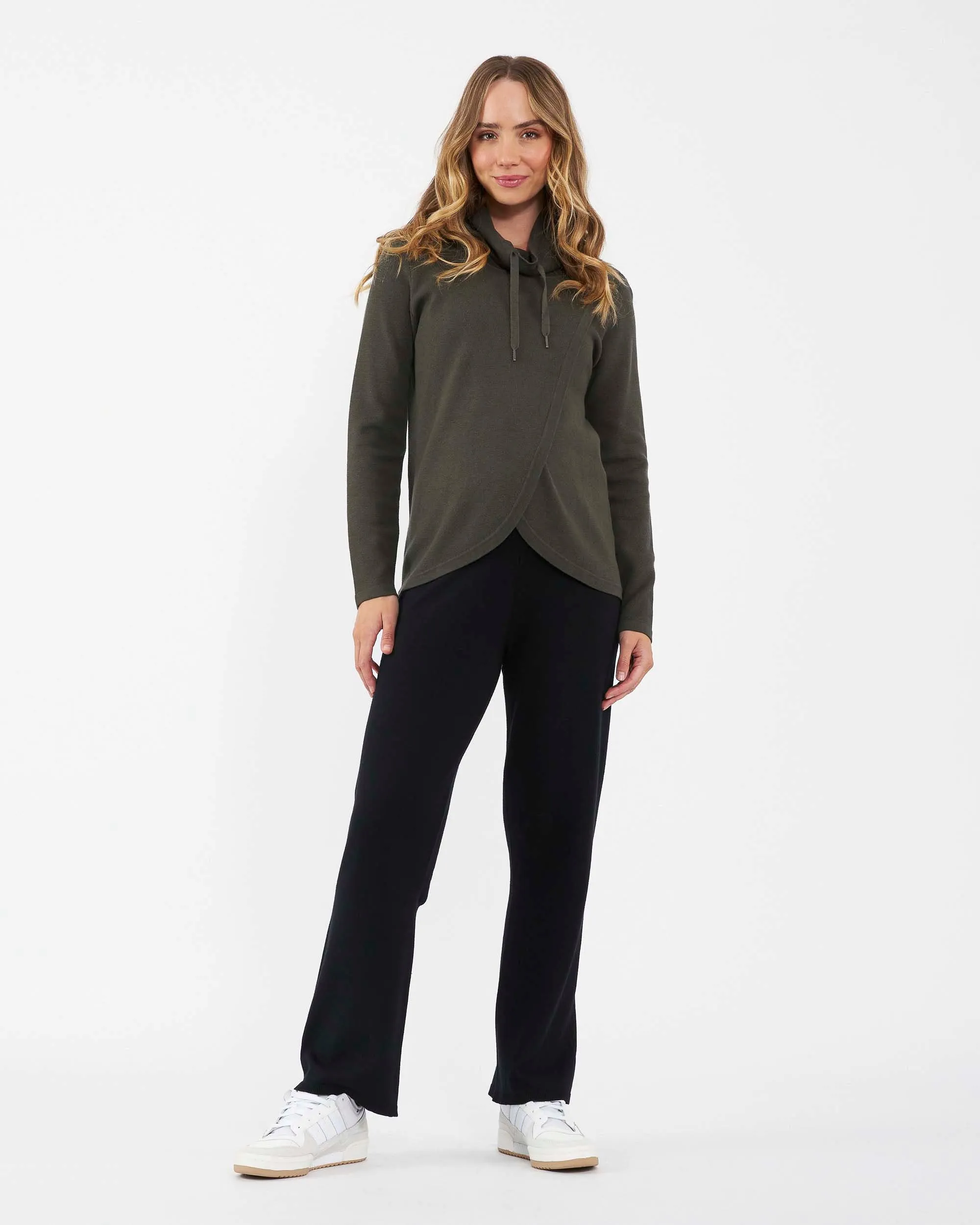 'Cassie' Crossover Nursing Knit - Khaki