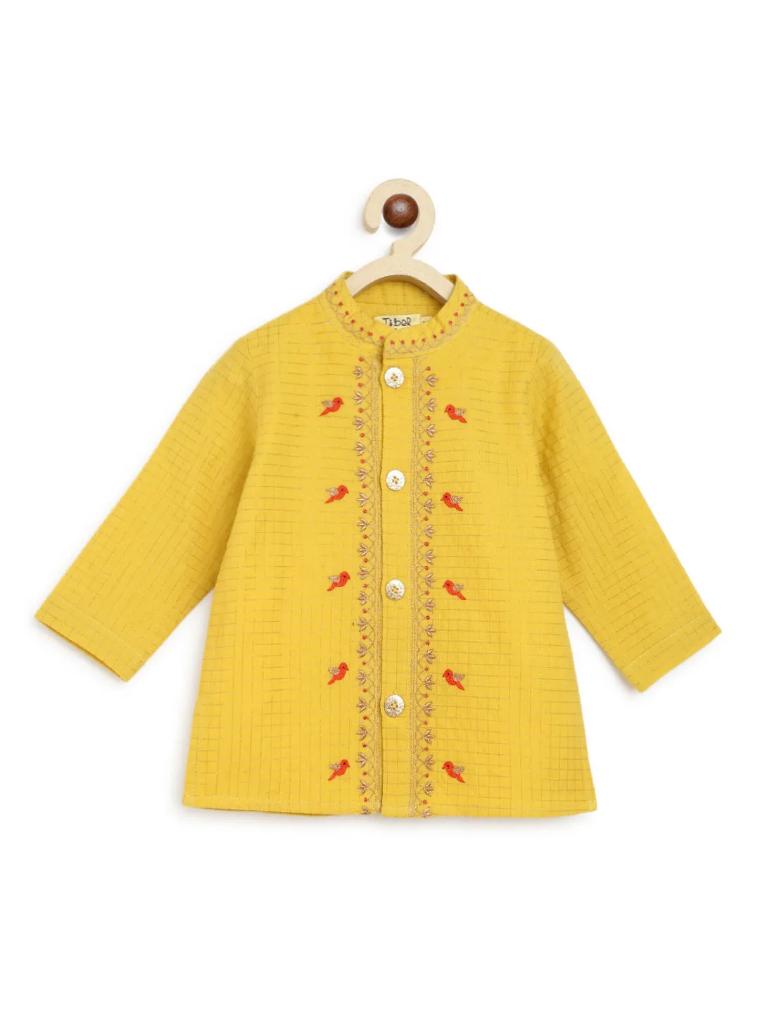 Chidiya Udd Zari Dhoti Set - Yellow