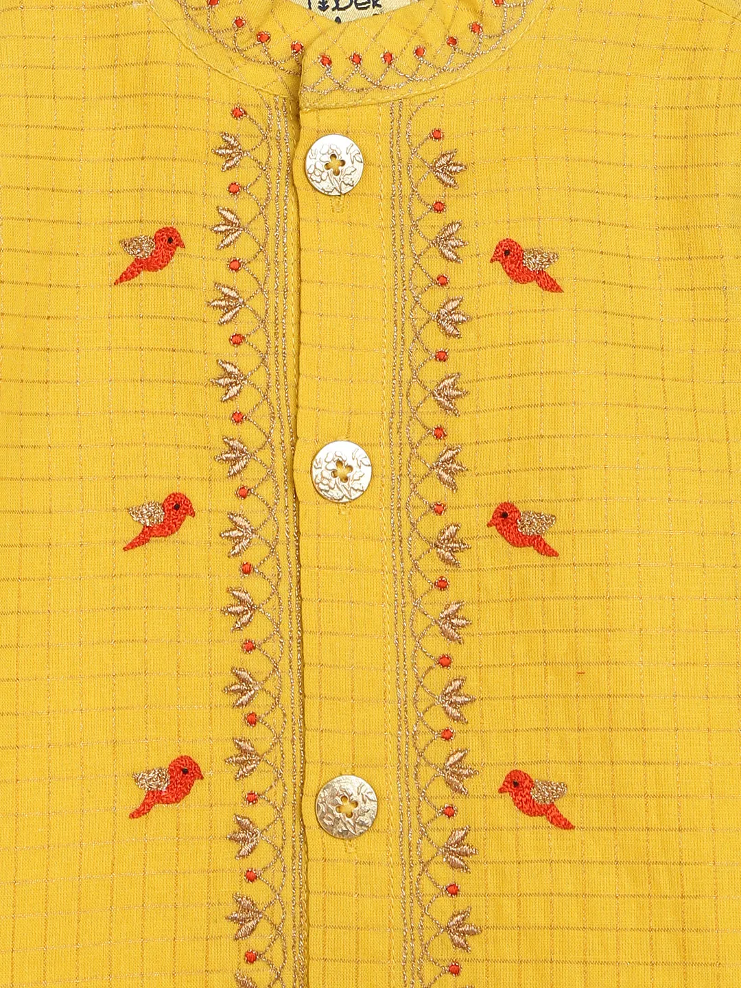 Chidiya Udd Zari Dhoti Set - Yellow