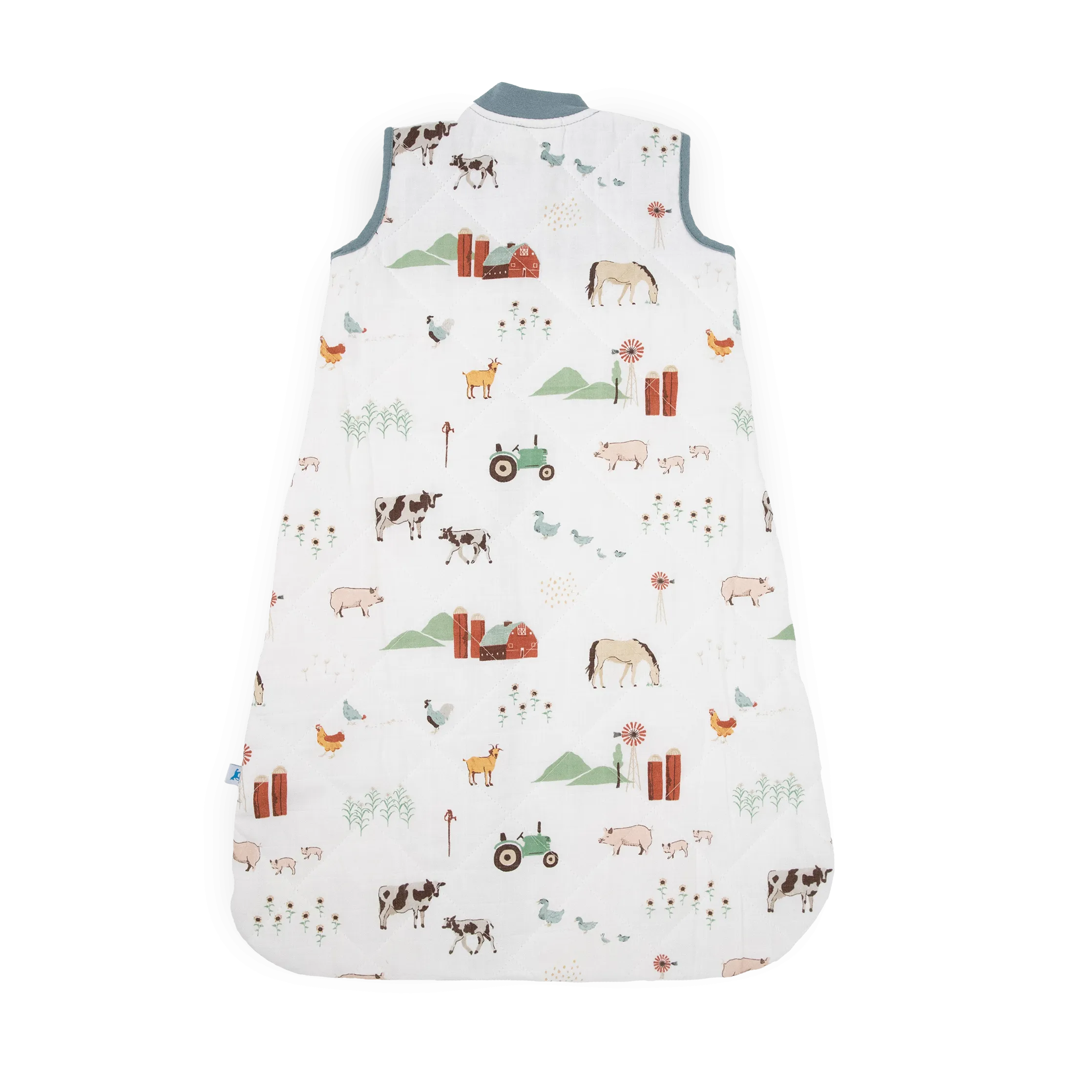 Cotton Muslin Quilted Sleep Bag - Farmyard