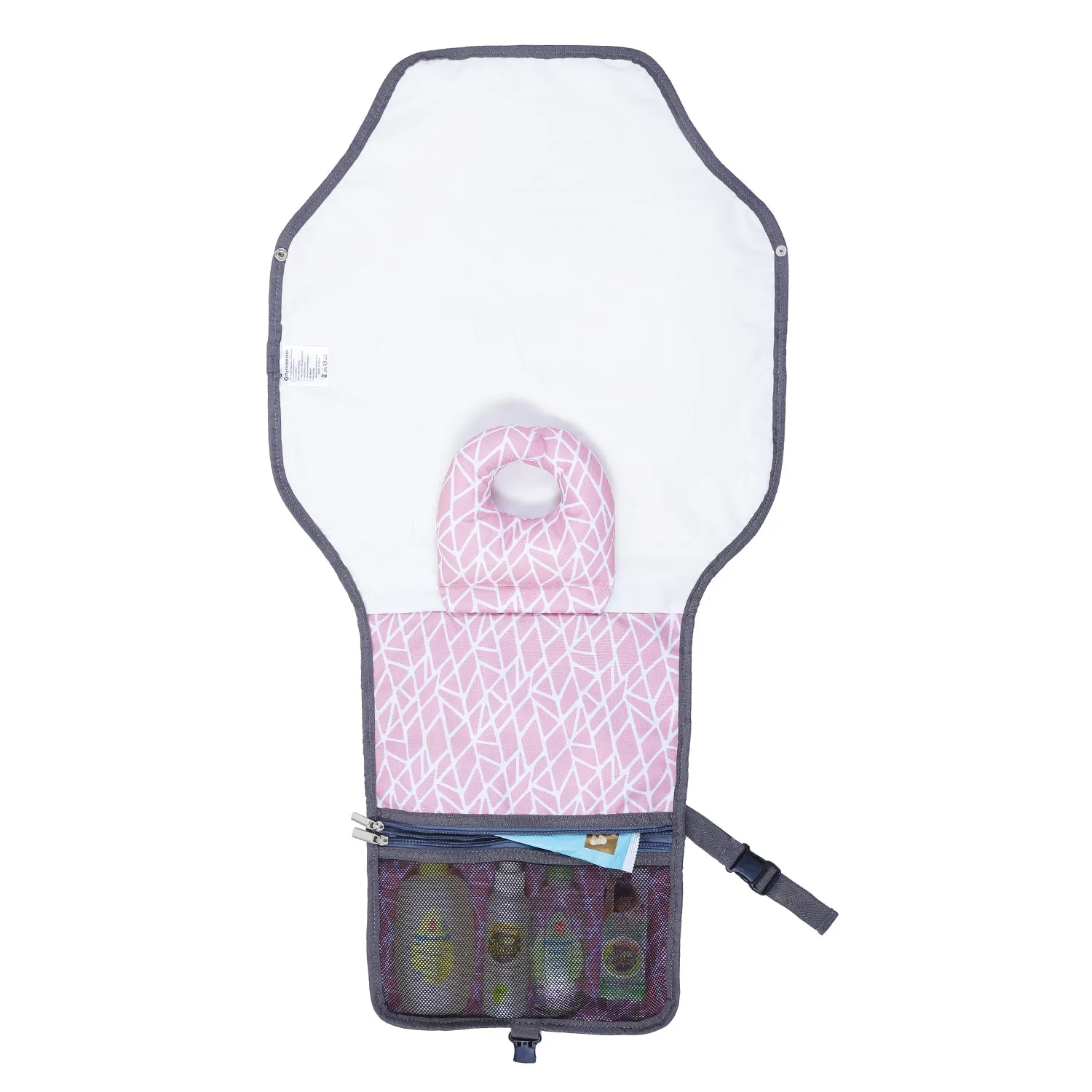 My Milestones Insta  Diaper Changing System Changing Pad  - Peach Mosaic