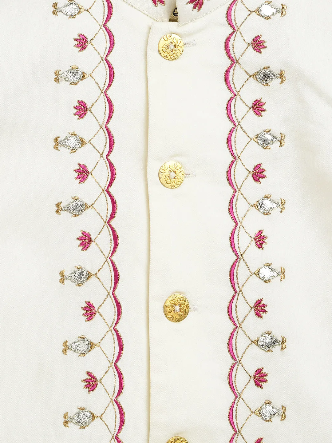 Nanhey Nawab Bandhgala Set - Cream