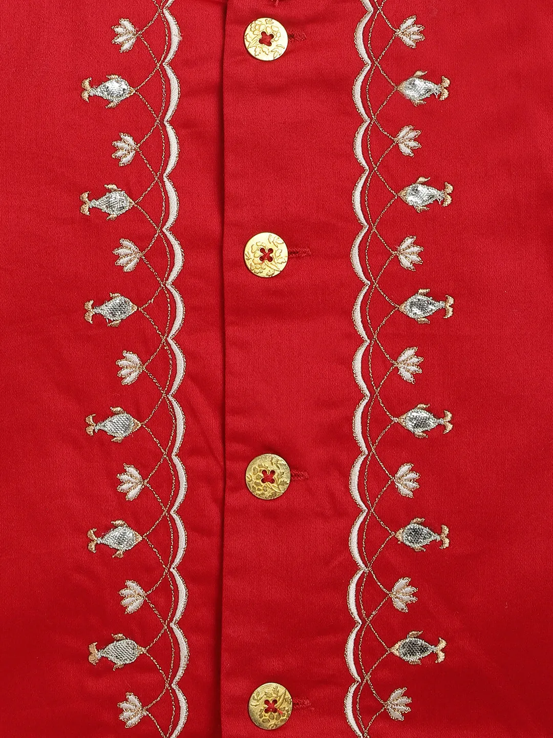 Nanhey Nawab Bandhgala Set - Red