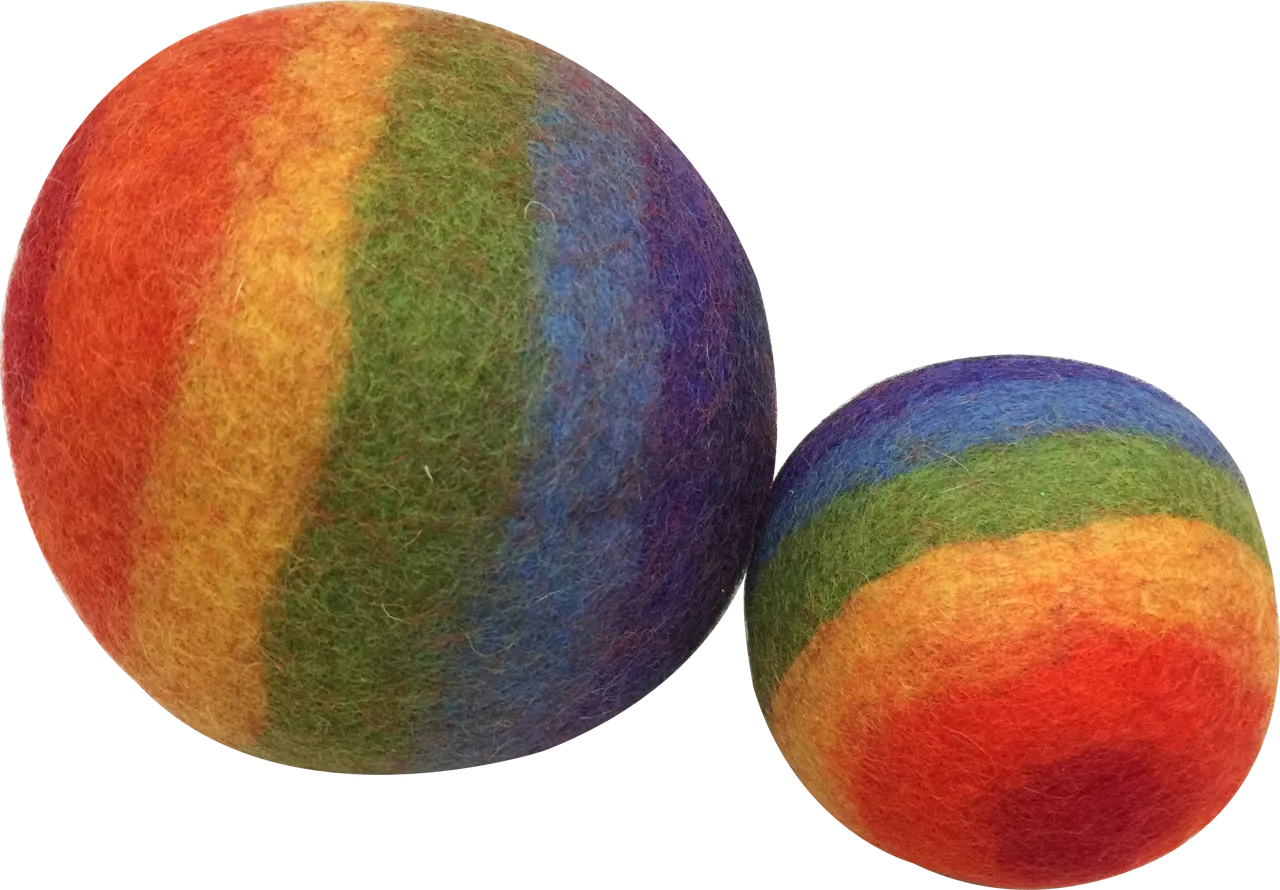 Natural Rainbow Felt Ball set by Papoose