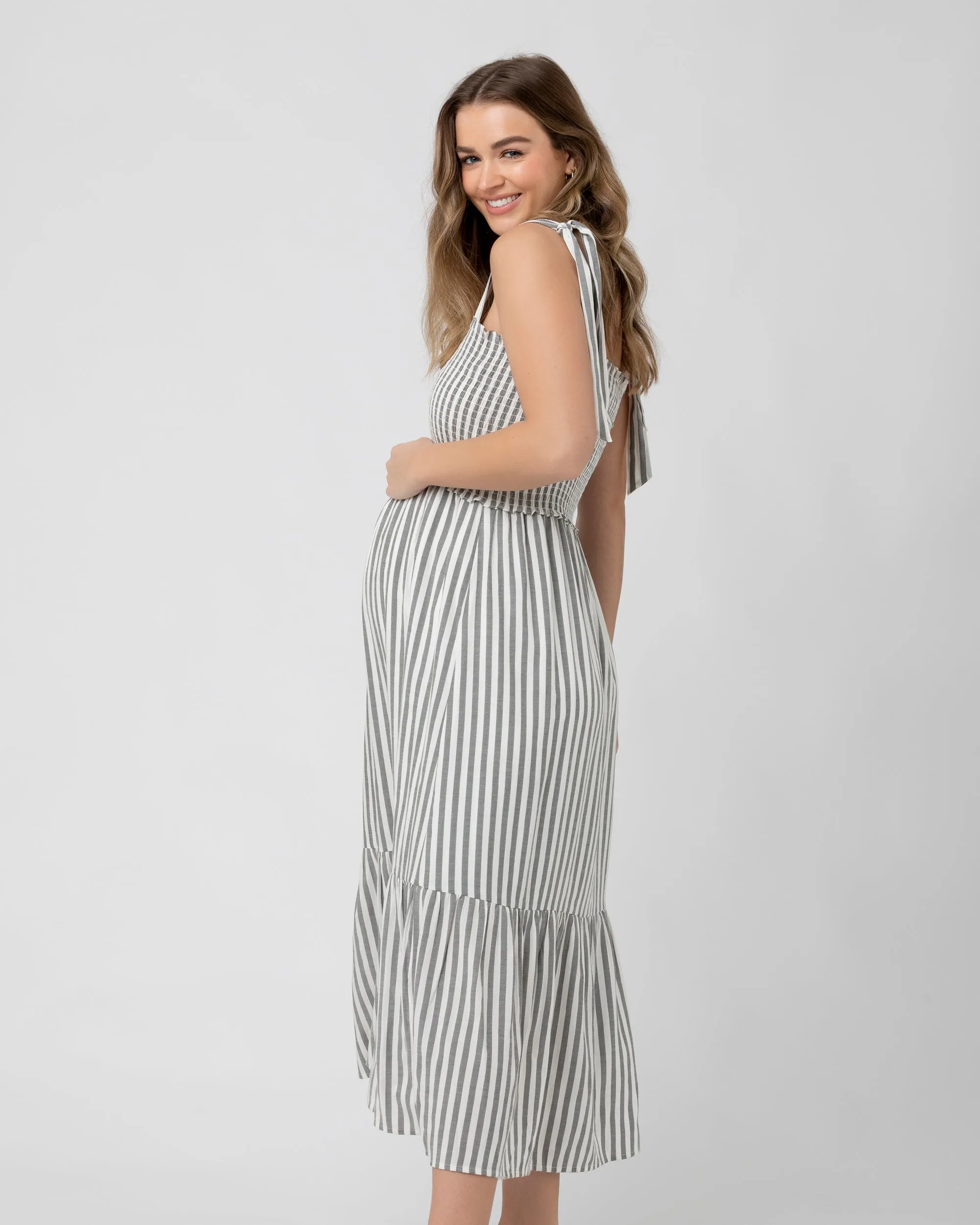 Ollie Smocked Dress Black / White