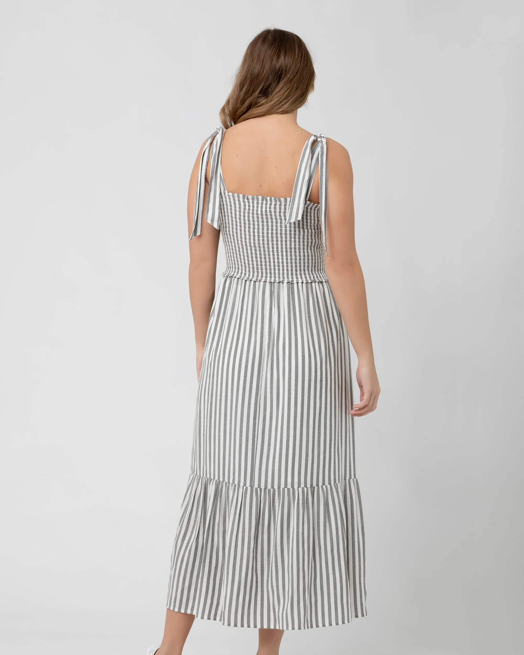 Ollie Smocked Dress Black / White