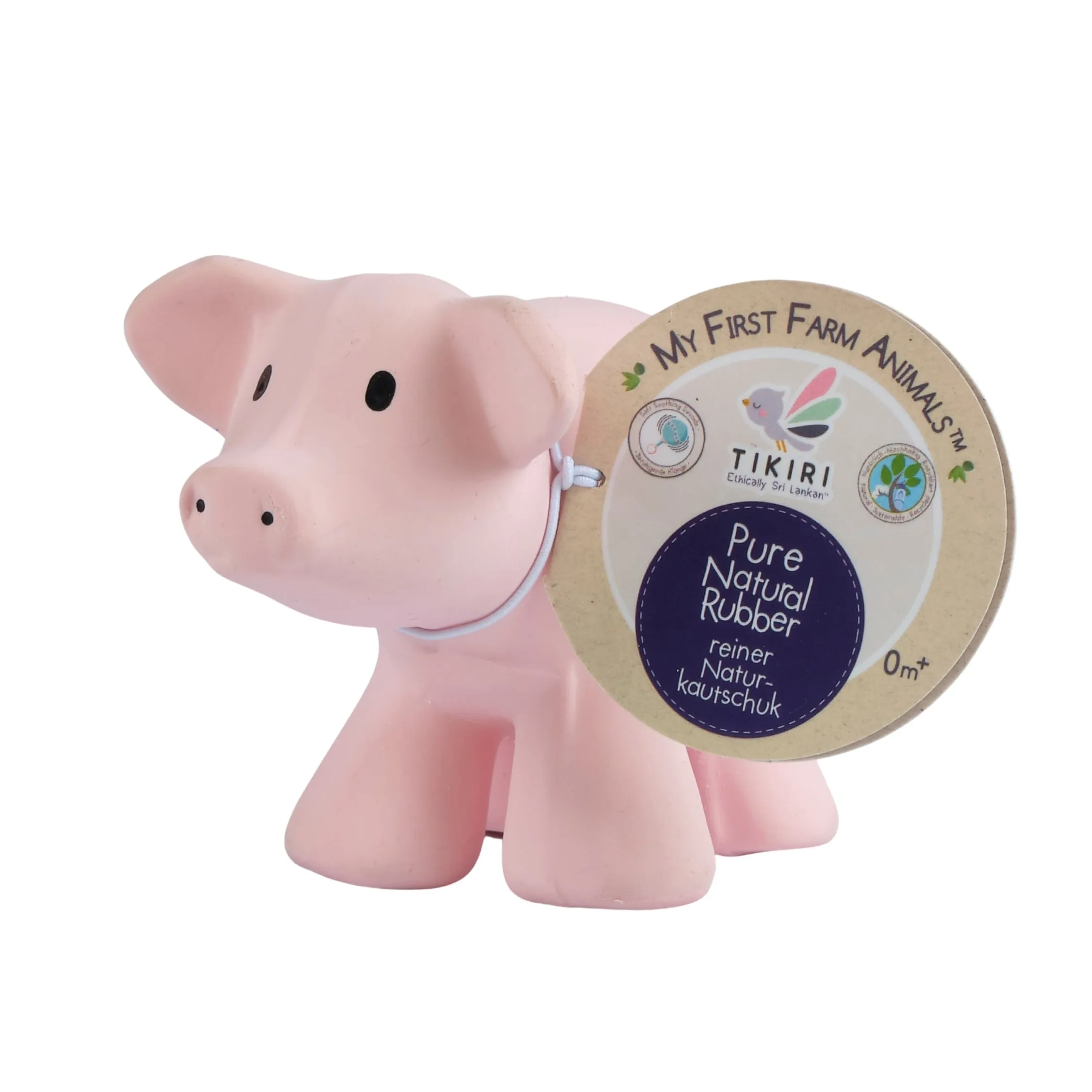 Pig - Natural Rubber Baby Teether Rattle & Bath Toy