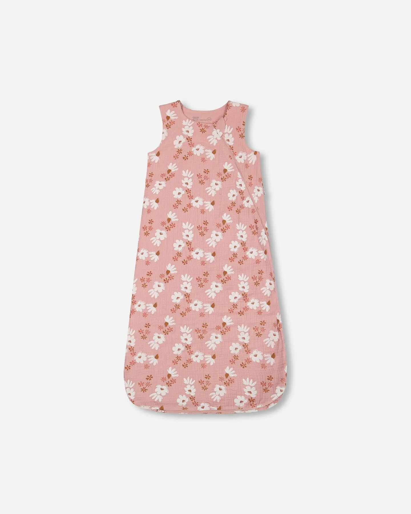 Printed Muslin Sleep Sack Pink And White Flowers